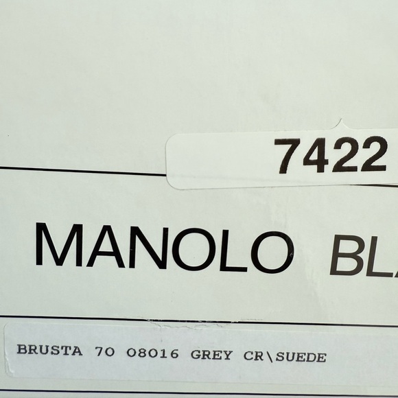 Manolo Blahnik Grey Suede Leather Brusta block heel ankle booties EU 39 - Picture 9 of 9